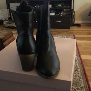 Black zip closure boots